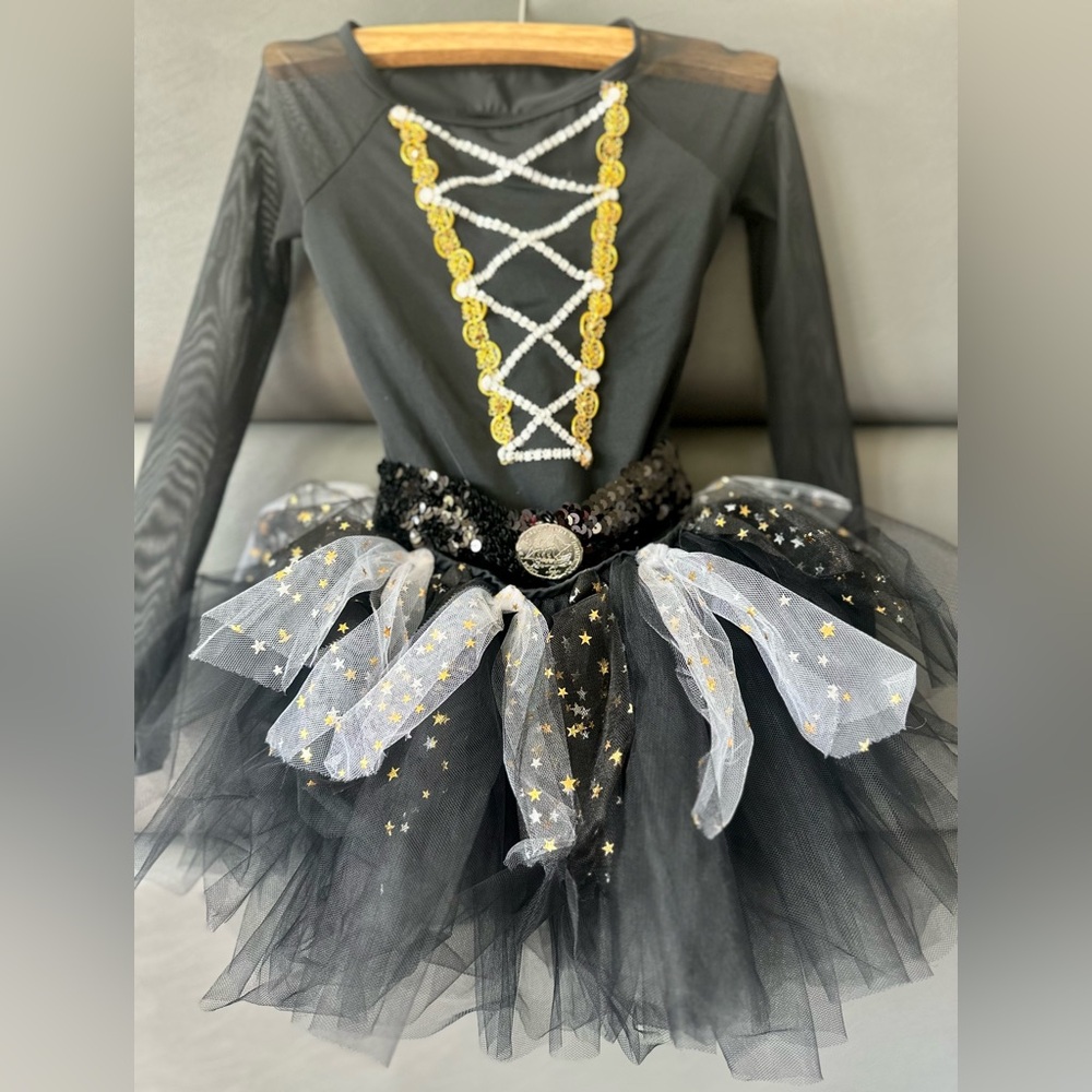 Balera Black and Gold Starry Dance Costume / alt PIRATE OF CARRIBEAN